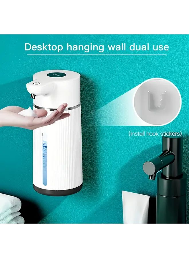 Black Foam Automatic Touchless Soap Dispenser USB C Rechargeable Digital Display Adjustable Stand - Image 2